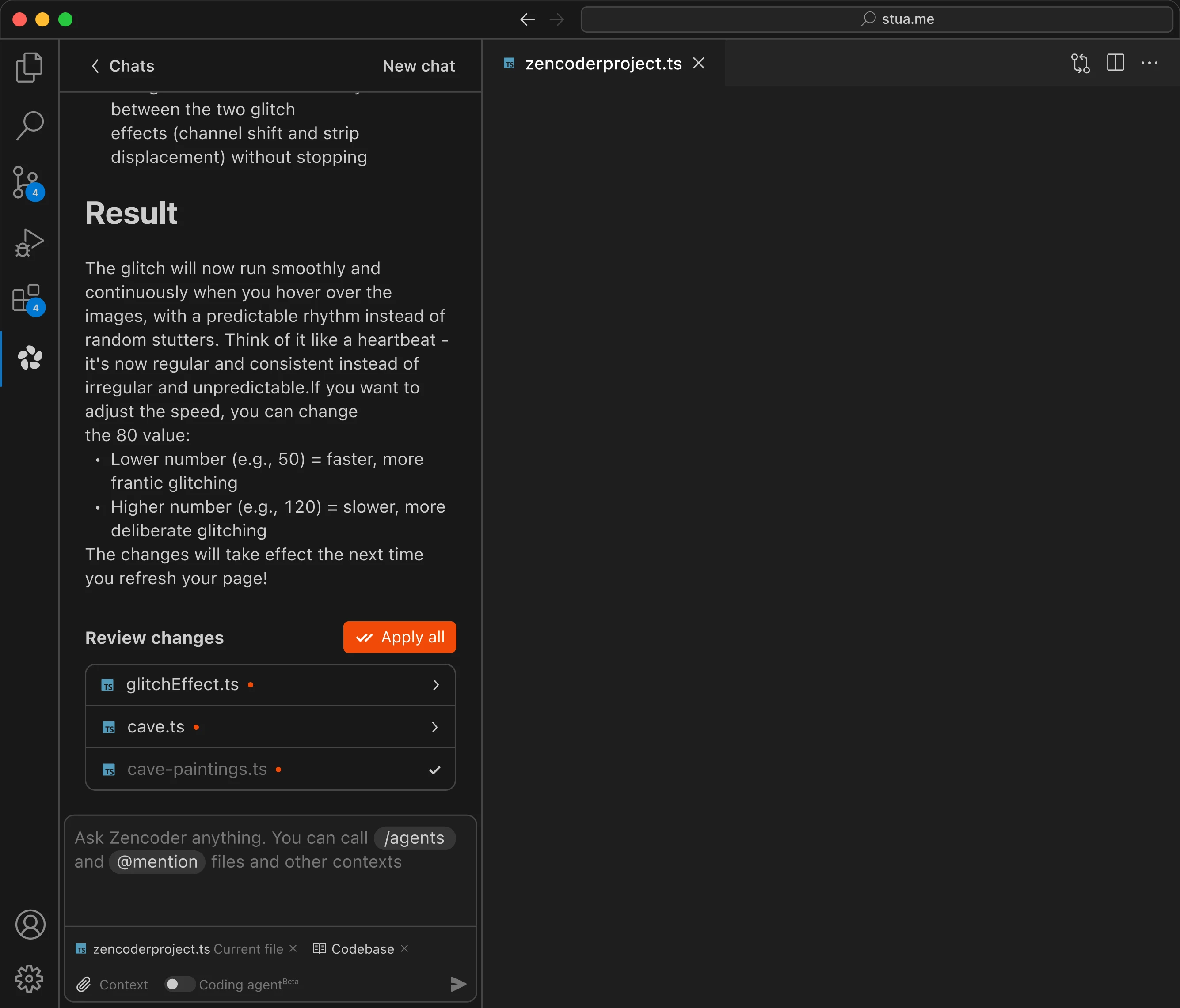 Zencoder main chat